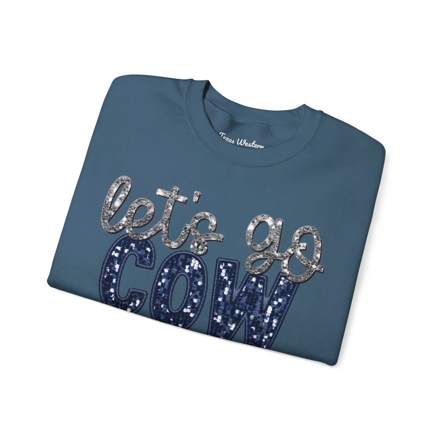 Let's Go Cowboys - Faux Sequins Crewneck - Gildan