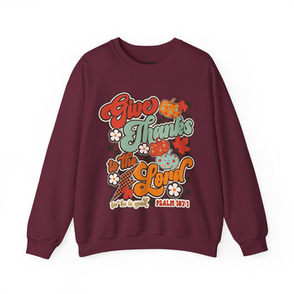 Give Thanks To The Lord - Red - Crewneck - Gildan