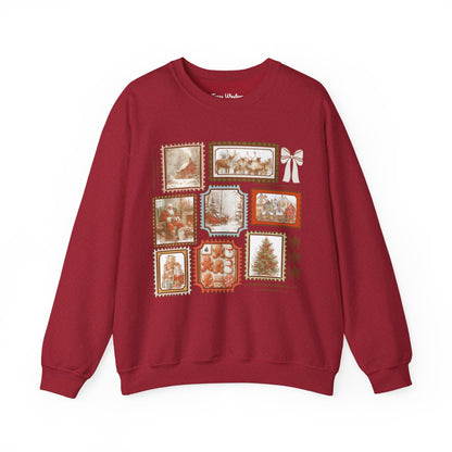 Vintage Christmas Stamps Crewneck - Gildan