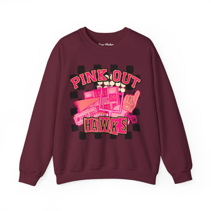 Pink Out Hawks Crewneck - Gildan
