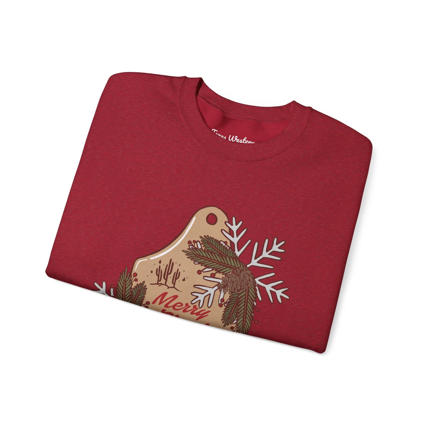 Christmas Cow Tag Crewneck - Gildan