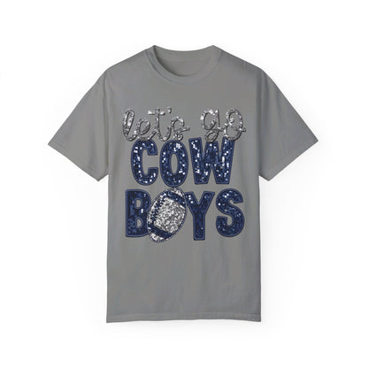 Let's Go Cowboys - Faux Sequin Tee - Comfort Colors