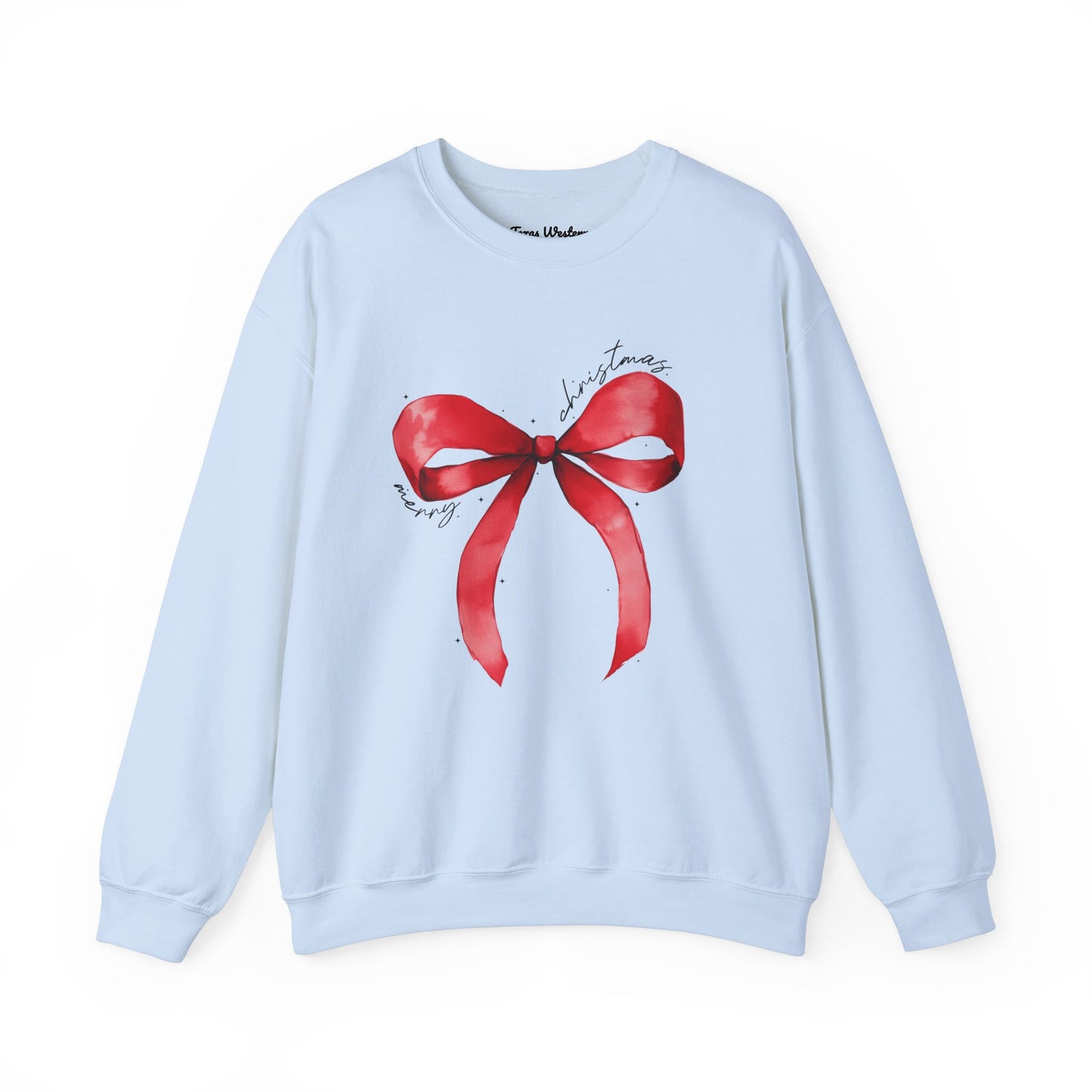 Merry Christmas Bow Crewneck - Gildan