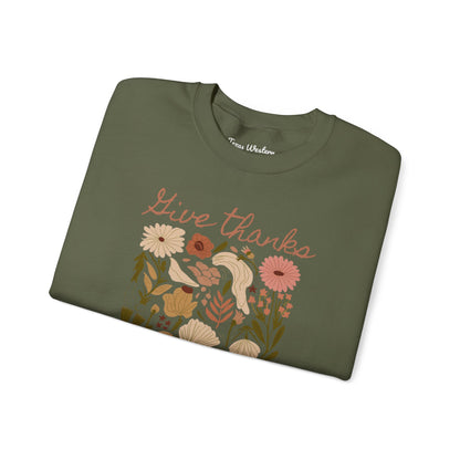 Give Thanks Boho Crewneck - Gildan