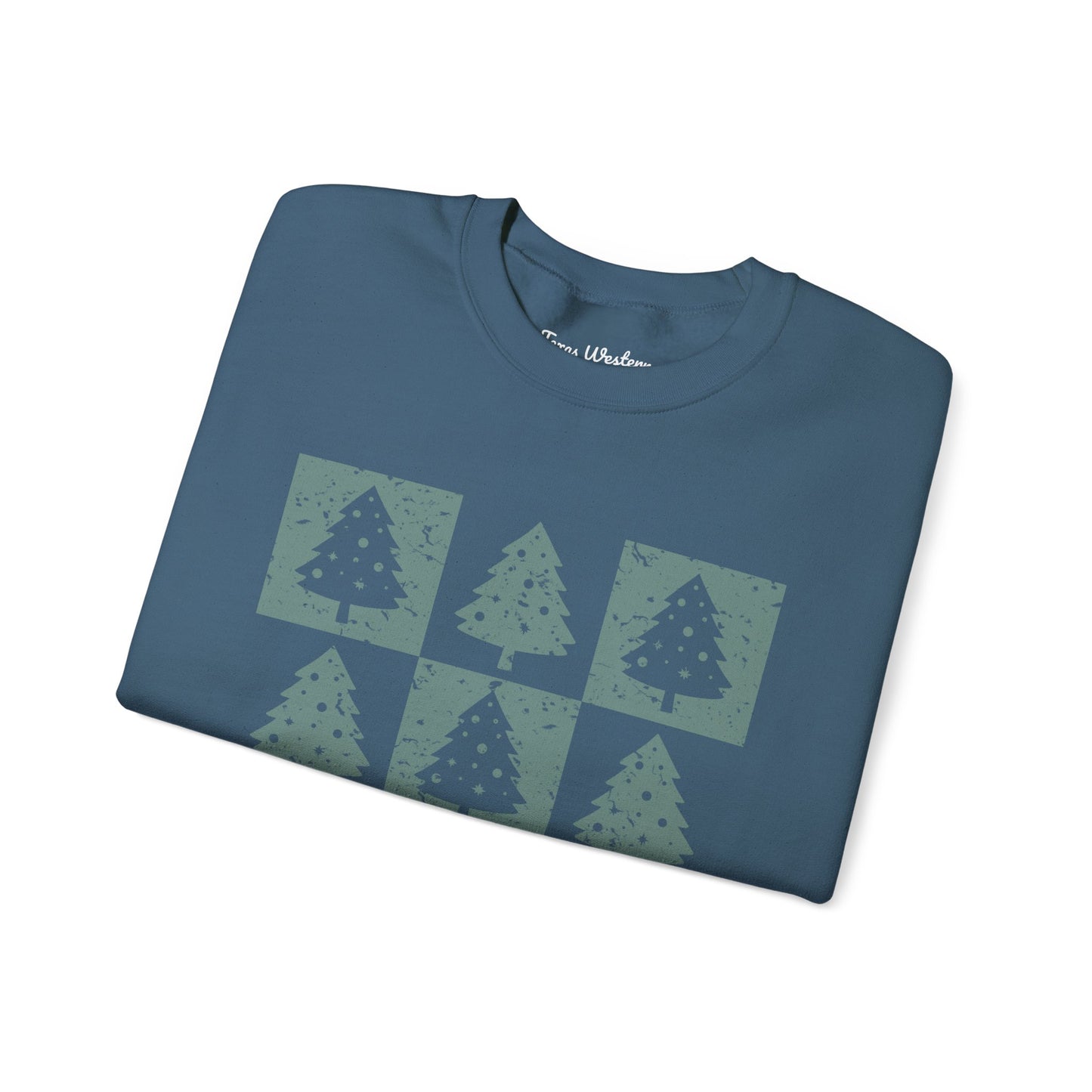 Checkered Christmas Tree Crewneck - Gildan