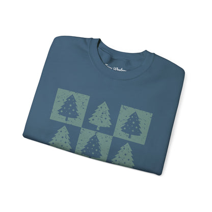 Checkered Christmas Tree Crewneck - Gildan