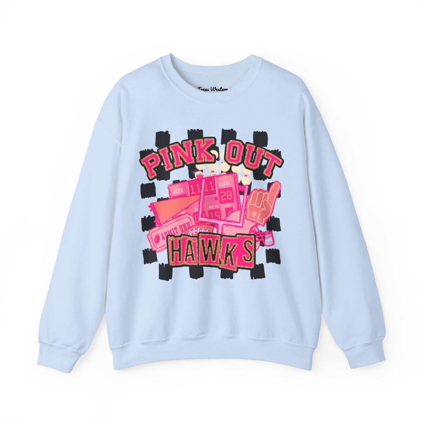 Pink Out Hawks Crewneck - Gildan
