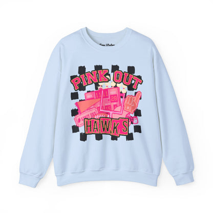 Pink Out Hawks Crewneck - Gildan