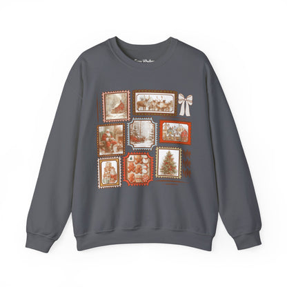 Vintage Christmas Stamps Crewneck - Gildan