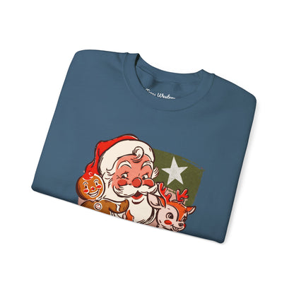 Vintage Christmas Collage Crewneck - Gildan