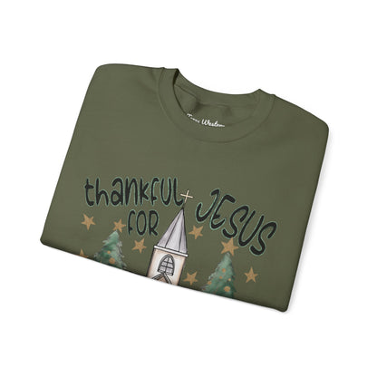 Thankful For Jesus Crewneck - Gildan