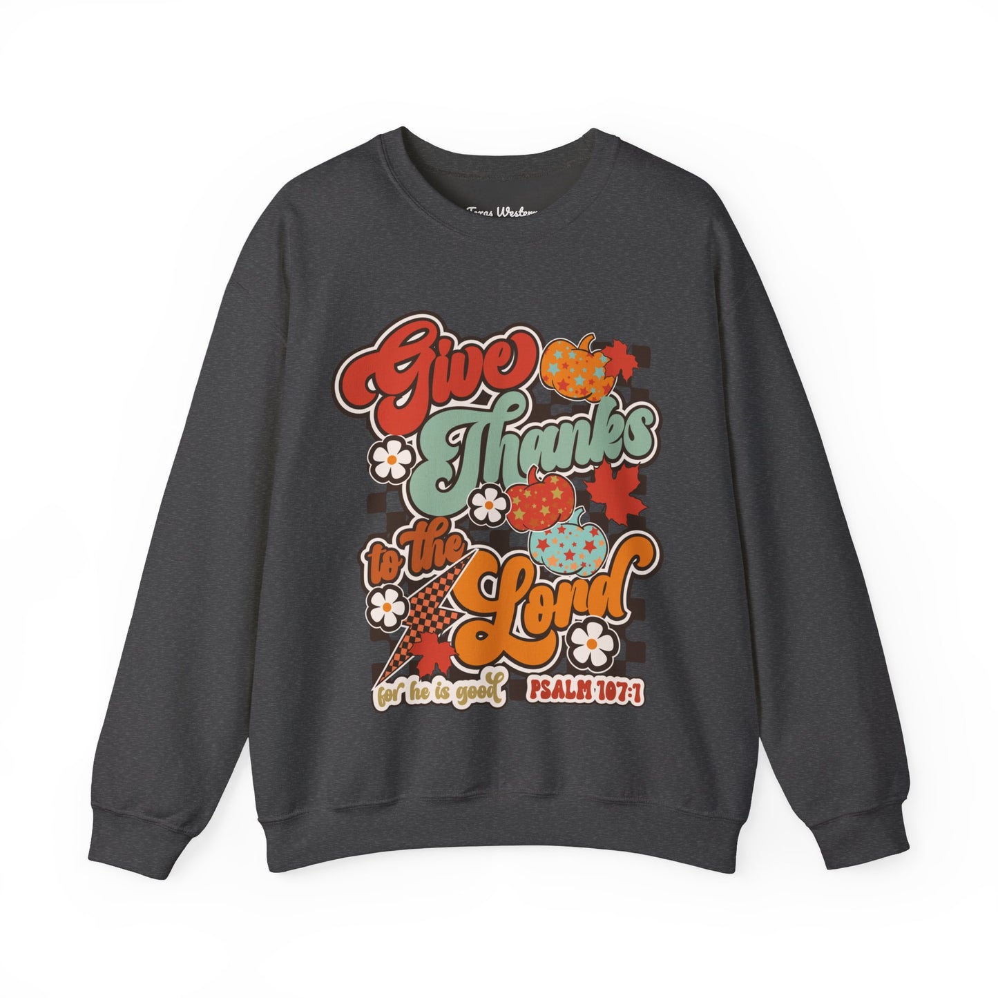 Give Thanks To The Lord - Red - Crewneck - Gildan