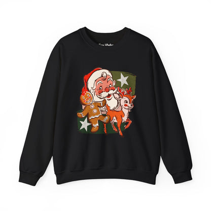 Vintage Christmas Collage Crewneck - Gildan