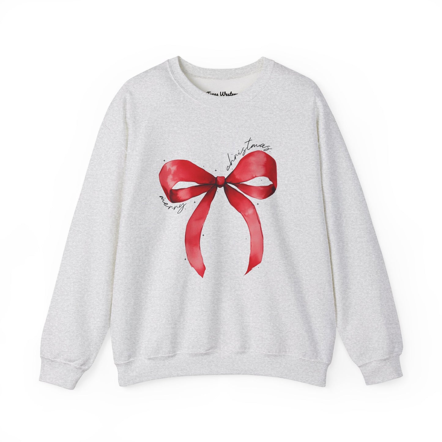 Merry Christmas Bow Crewneck - Gildan