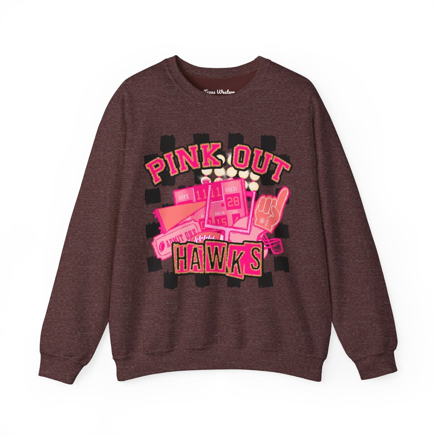 Pink Out Hawks Crewneck - Gildan