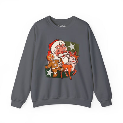 Vintage Christmas Collage Crewneck - Gildan