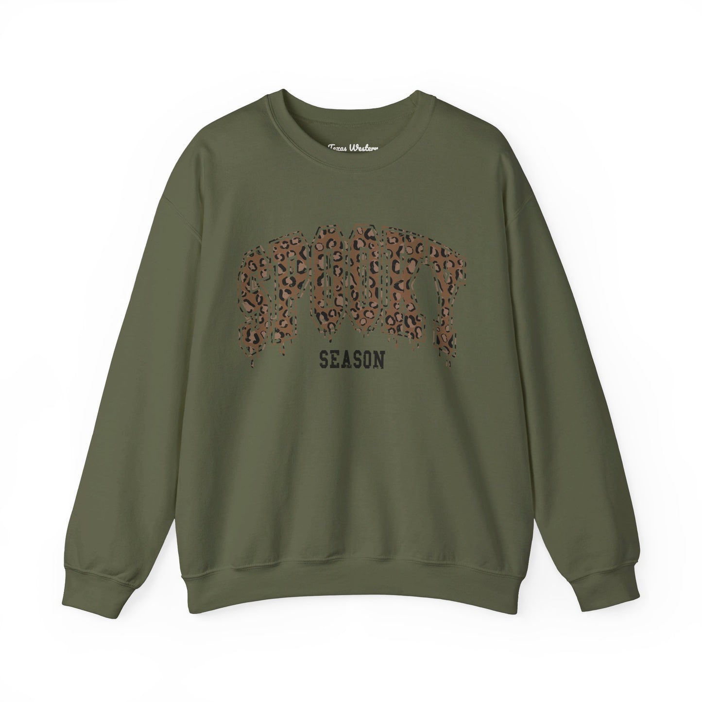 Spooky Season Brown Cheetah Crewneck - Gildan