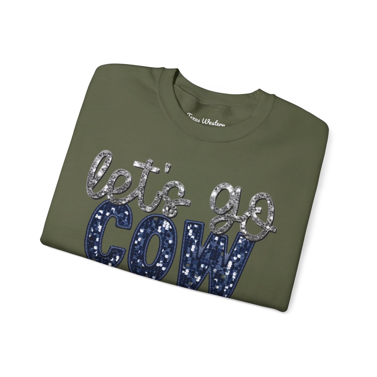 Let's Go Cowboys - Faux Sequins Crewneck - Gildan