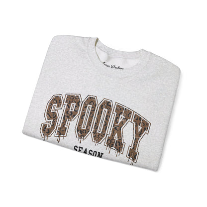 Spooky Season Brown Cheetah Crewneck - Gildan