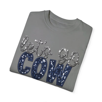 Let's Go Cowboys - Faux Sequin Tee - Comfort Colors