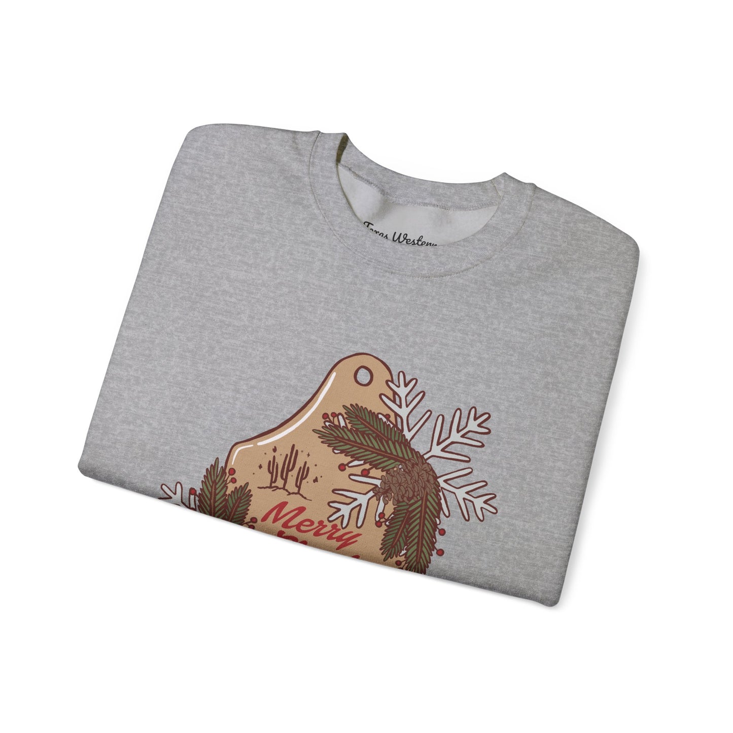 Christmas Cow Tag Crewneck - Gildan