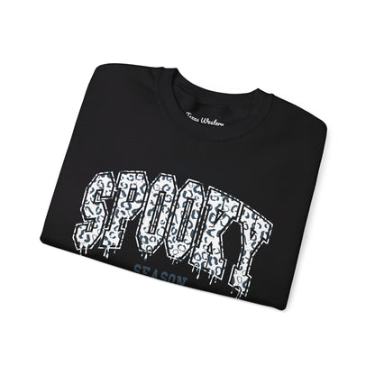 Spooky Season White Cheetah Crewneck - Gildan