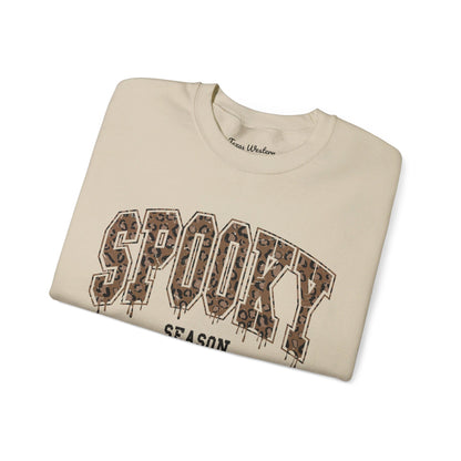 Spooky Season Brown Cheetah Crewneck - Gildan