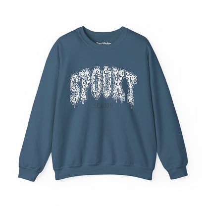 Spooky Season White Cheetah Crewneck - Gildan