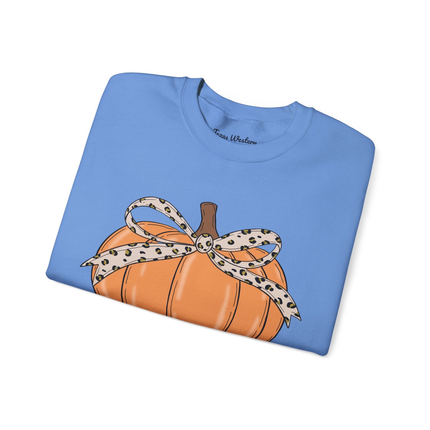 Cheetah Bow Pumpkin Crewneck - Gildan
