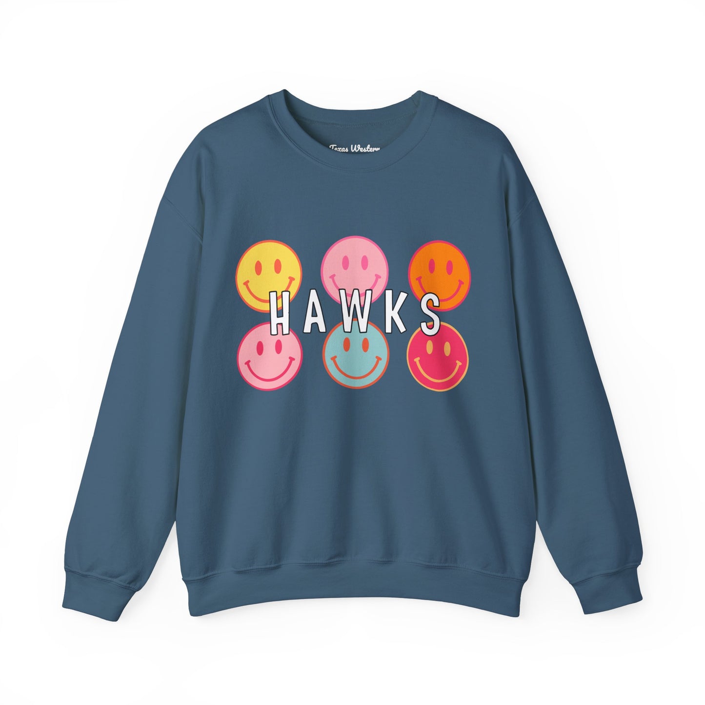 Hawks Smiley Crewneck - Gildan