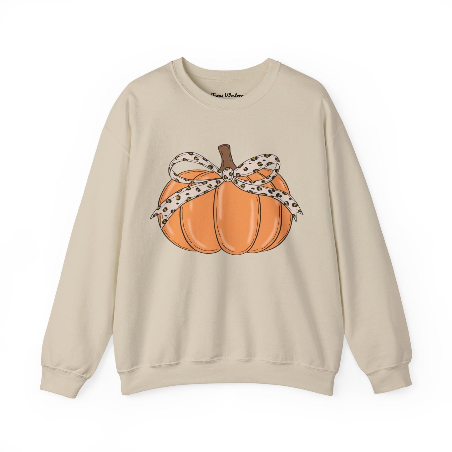 Cheetah Bow Pumpkin Crewneck - Gildan