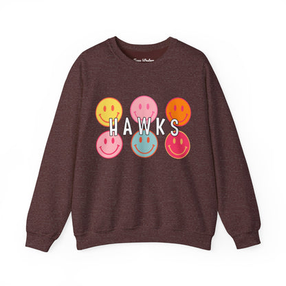 Hawks Smiley Crewneck - Gildan