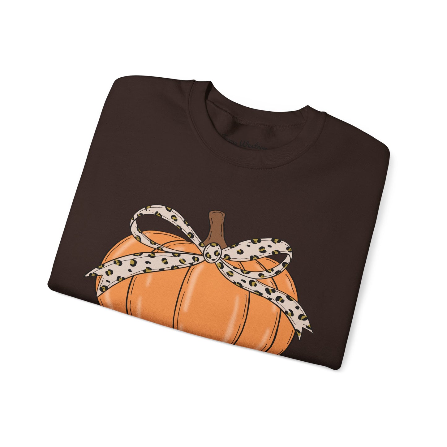 Cheetah Bow Pumpkin Crewneck - Gildan