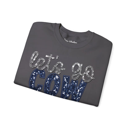 Let's Go Cowboys - Faux Sequins Crewneck - Gildan