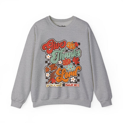 Give Thanks To The Lord - Red - Crewneck - Gildan