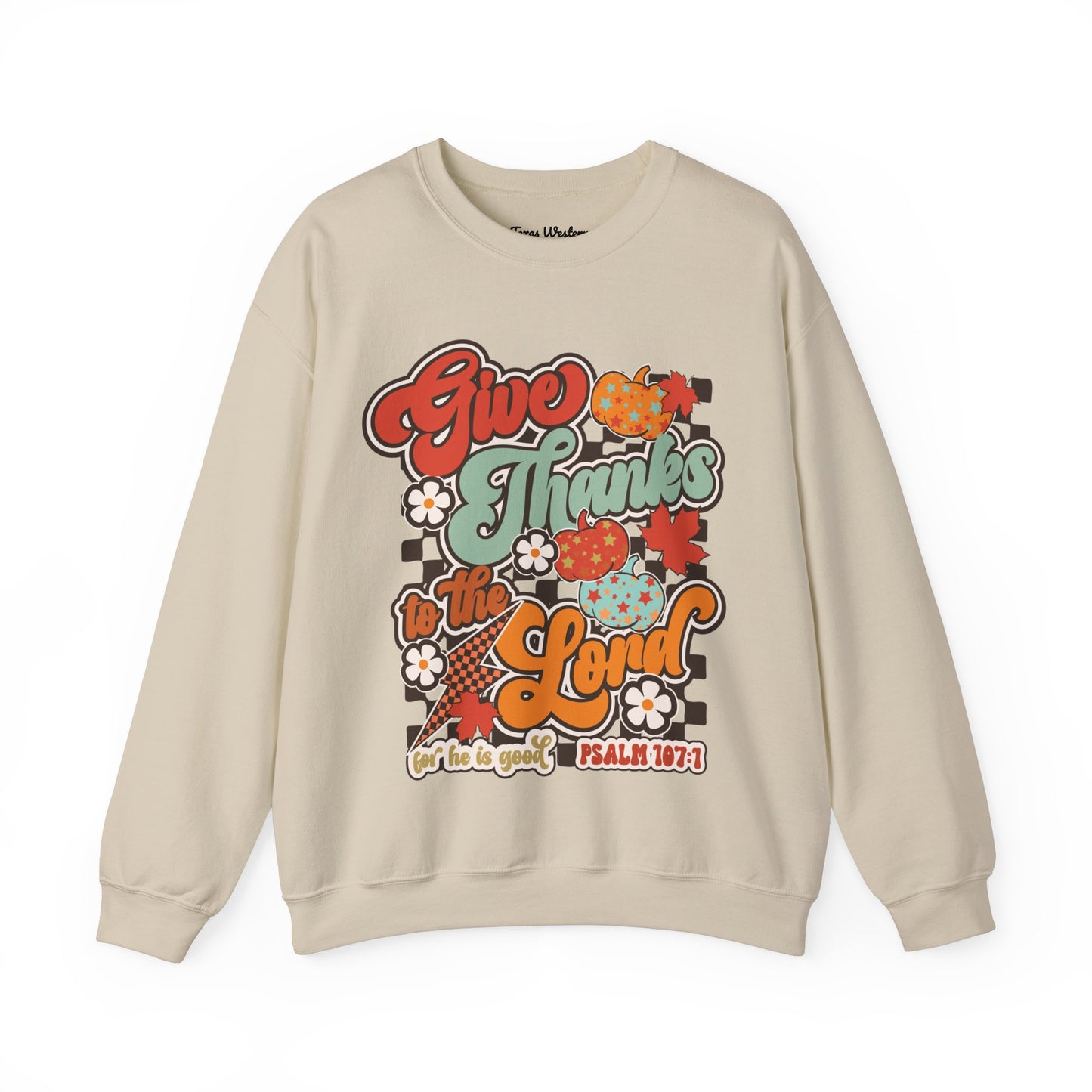 Give Thanks To The Lord - Red - Crewneck - Gildan
