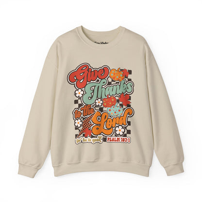 Give Thanks To The Lord - Red - Crewneck - Gildan