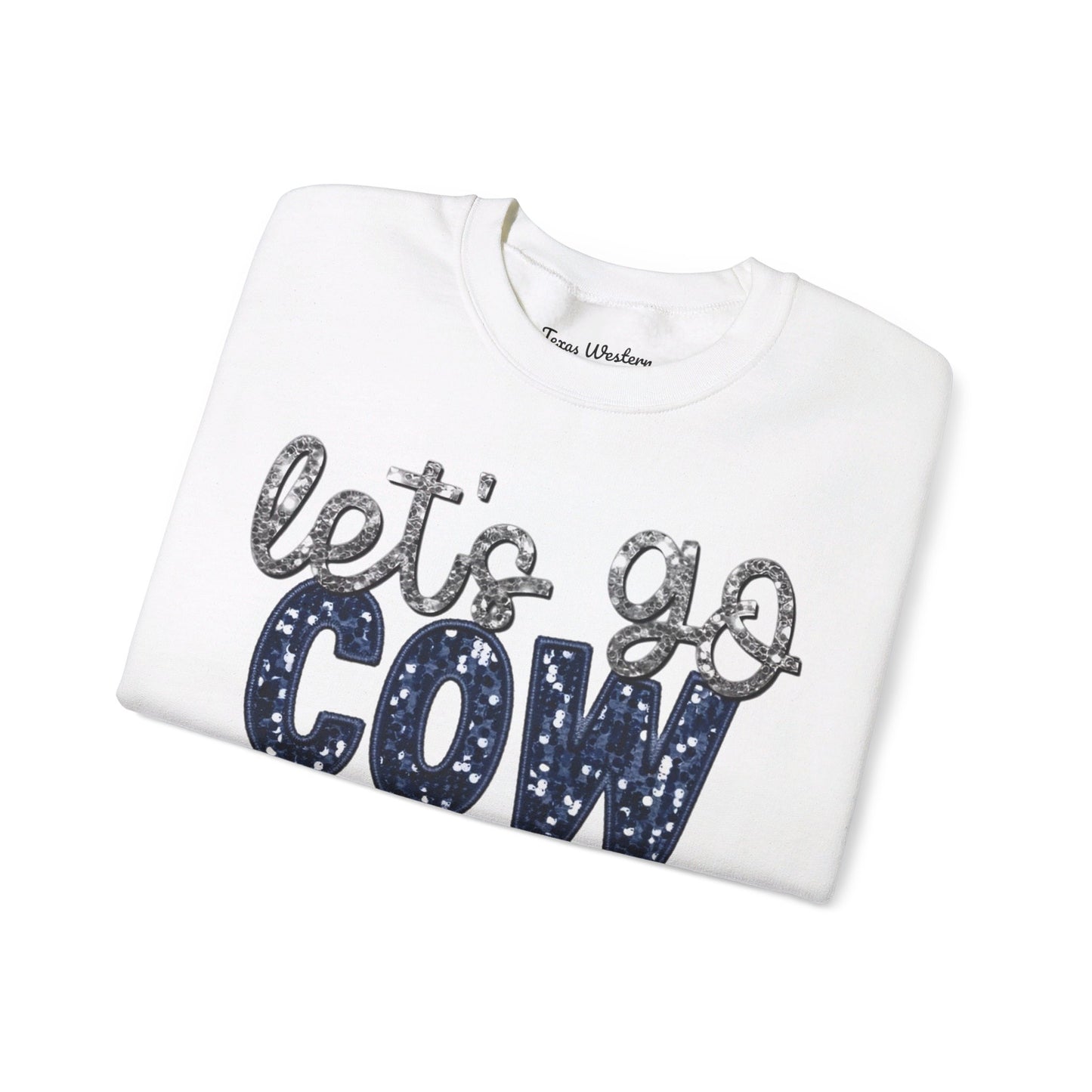 Let's Go Cowboys - Faux Sequins Crewneck - Gildan