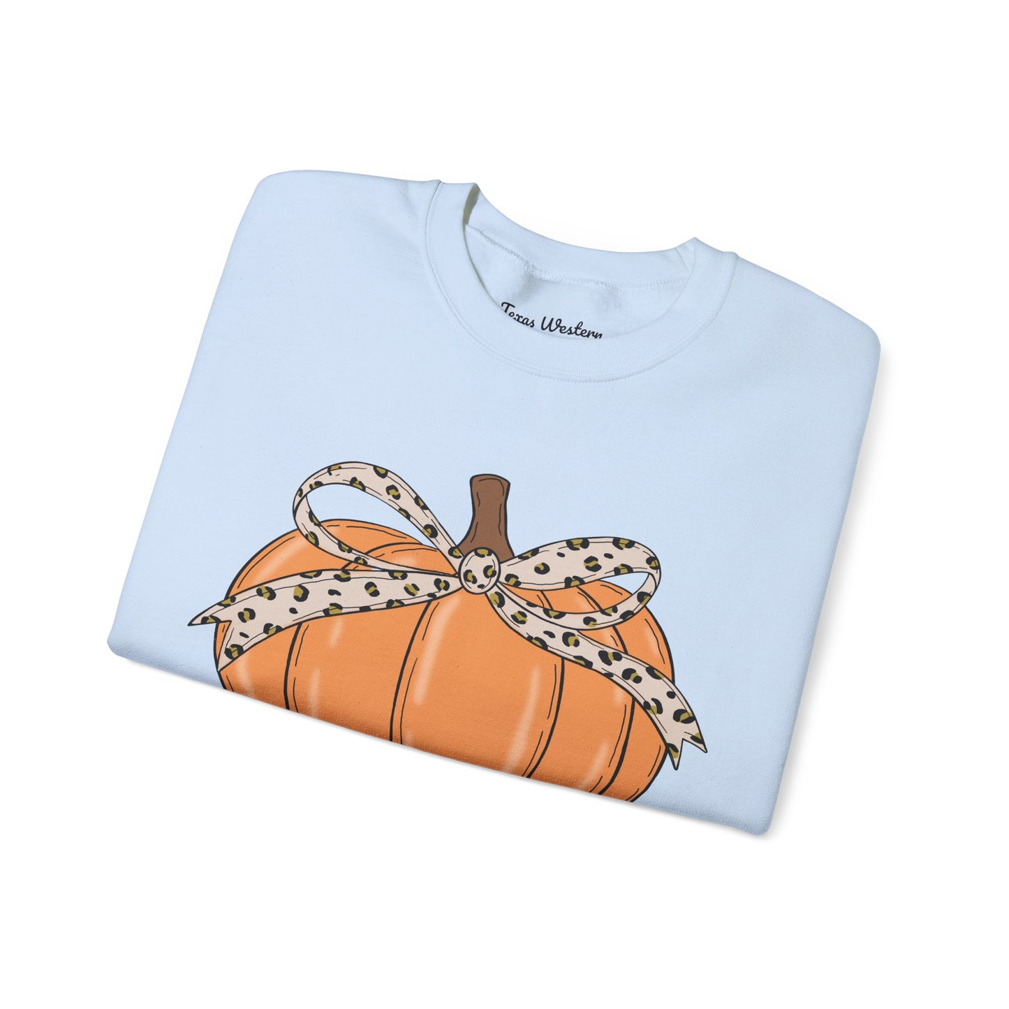 Cheetah Bow Pumpkin Crewneck - Gildan