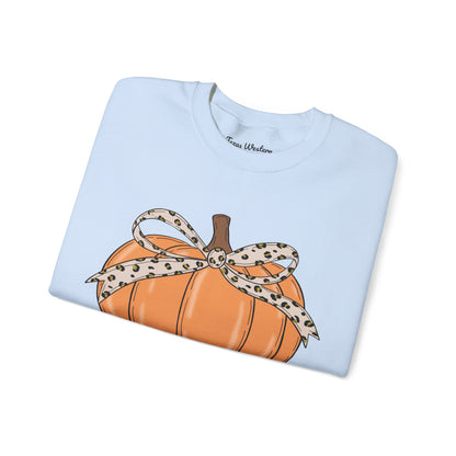 Cheetah Bow Pumpkin Crewneck - Gildan