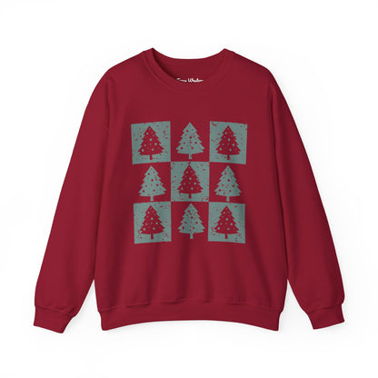 Checkered Christmas Tree Crewneck - Gildan