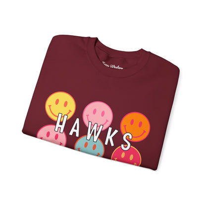Hawks Smiley Crewneck - Gildan