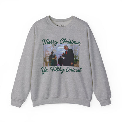 Merry Christmas Ya Filthy Animal Crewneck - Gildan