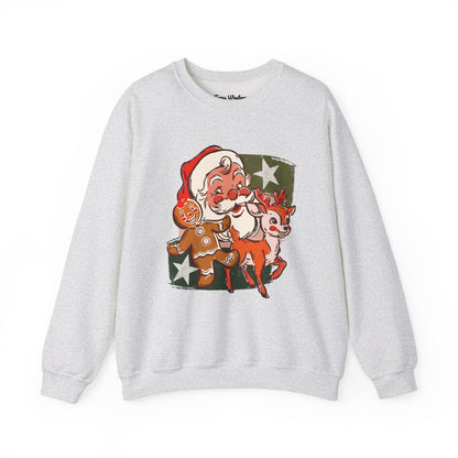 Vintage Christmas Collage Crewneck - Gildan