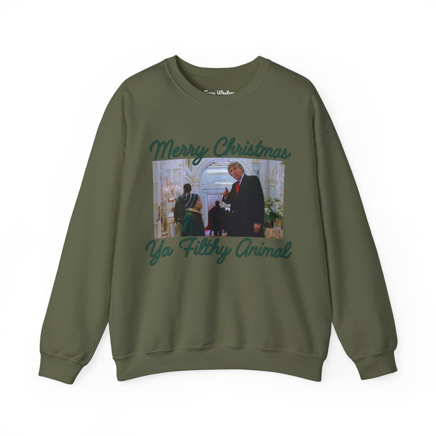 Merry Christmas Ya Filthy Animal Crewneck - Gildan