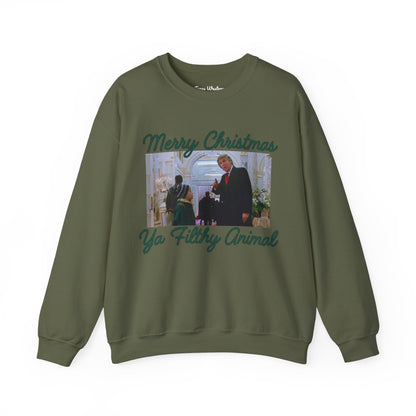 Merry Christmas Ya Filthy Animal Crewneck - Gildan