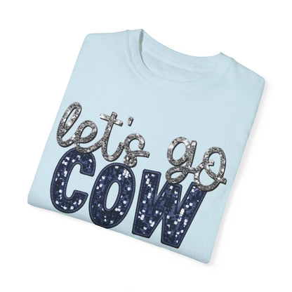 Let's Go Cowboys - Faux Sequin Tee - Comfort Colors