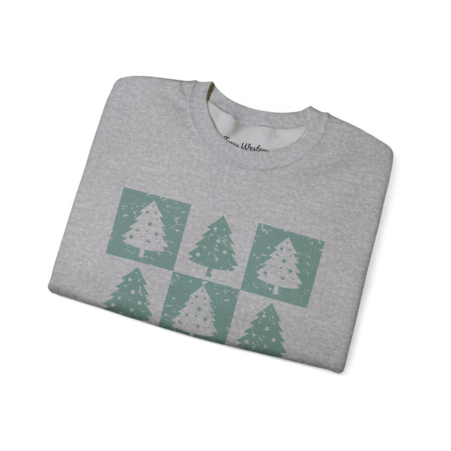 Checkered Christmas Tree Crewneck - Gildan