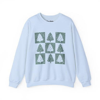 Checkered Christmas Tree Crewneck - Gildan
