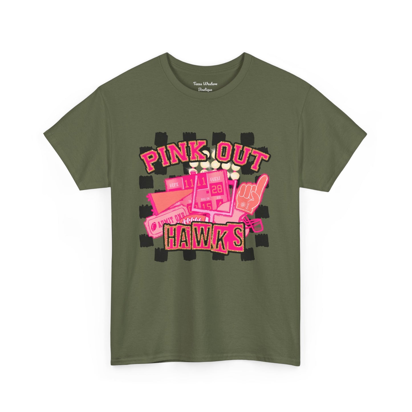Pink Out Hawks Tee - Gildan
